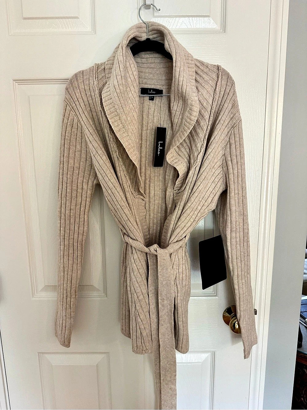 Lulus Keep You Cozy Beige Ribbed Cardigan Sweater Ribbed Cardigan Beige Size Med